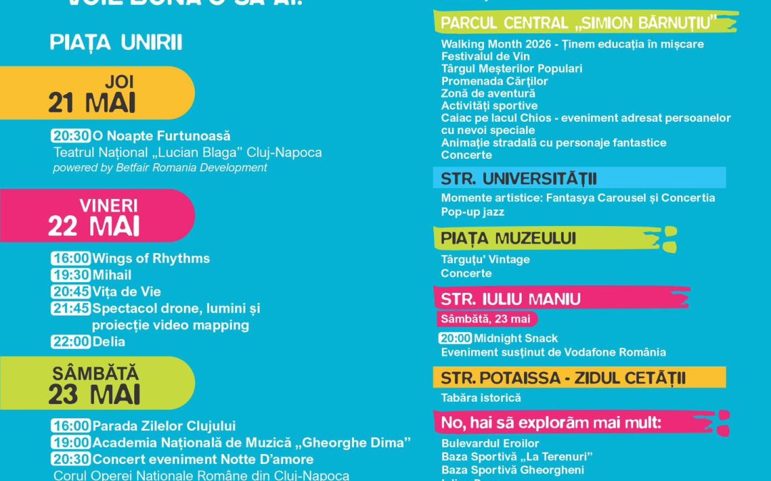 No, hai, voie bună o să ai la Zilele Clujului 2026!